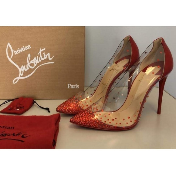 christian louboutin clear pvc pumps